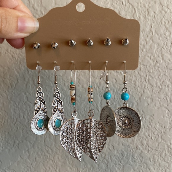 6 Pairs of Earrings, Bohemian Style - NEW - Picture 3 of 3